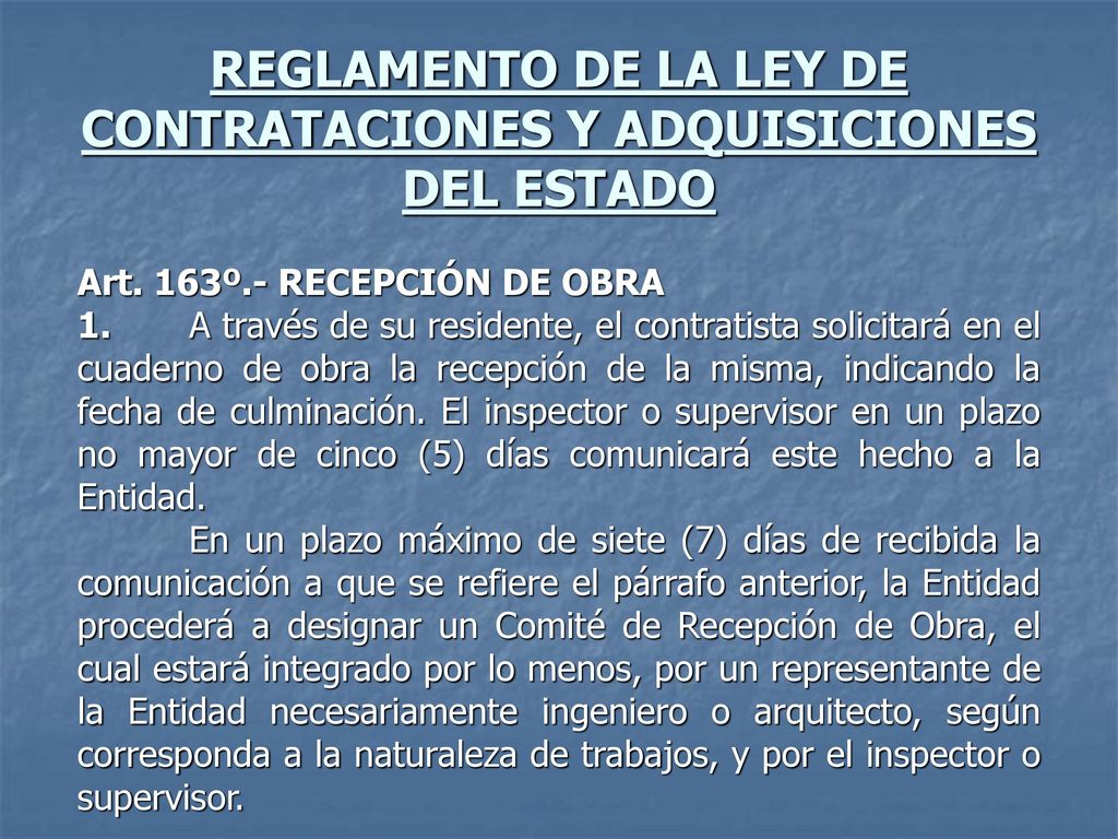 REGLAMENTO DE LA LEY DE CONTRATACIONES Y ADQUISICIONES DEL ESTADO