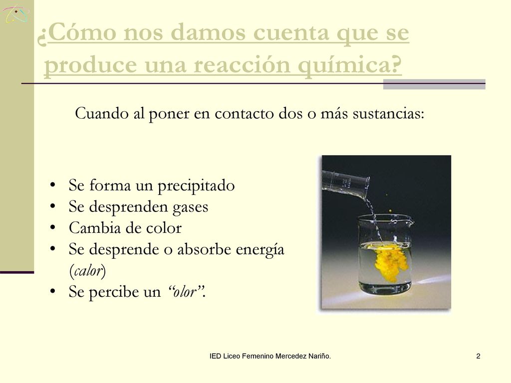¿Cómo nos damos cuenta que se produce una reacción química