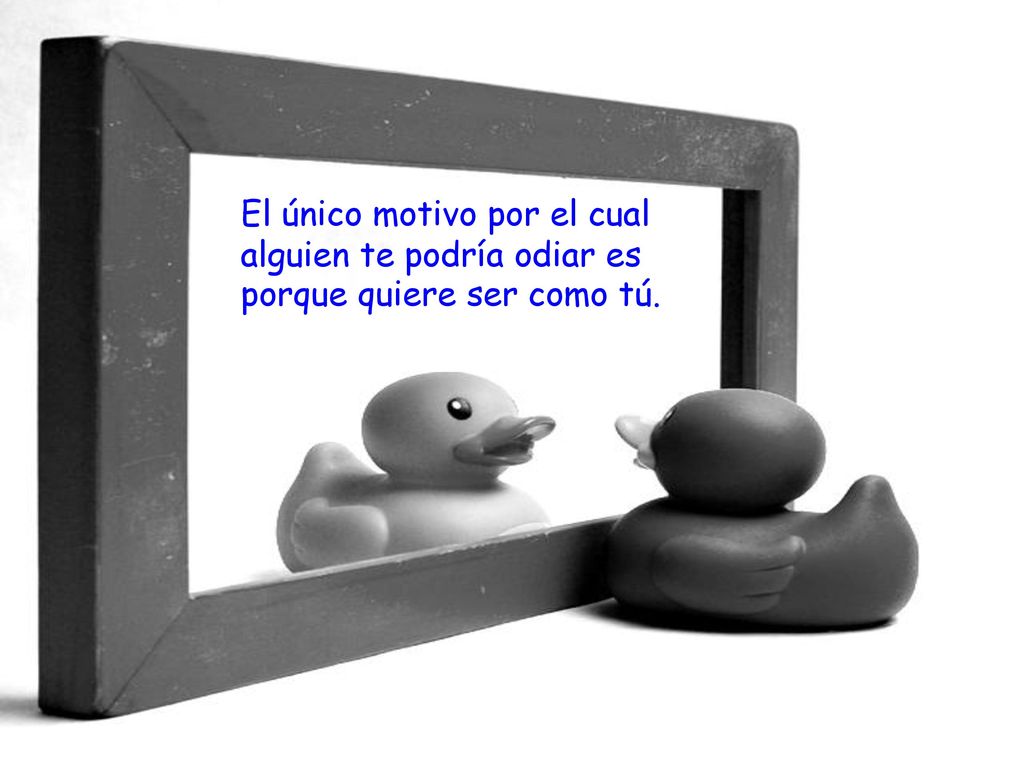 El único motivo por el cual alguien te podría odiar es porque quiere ser como tú.