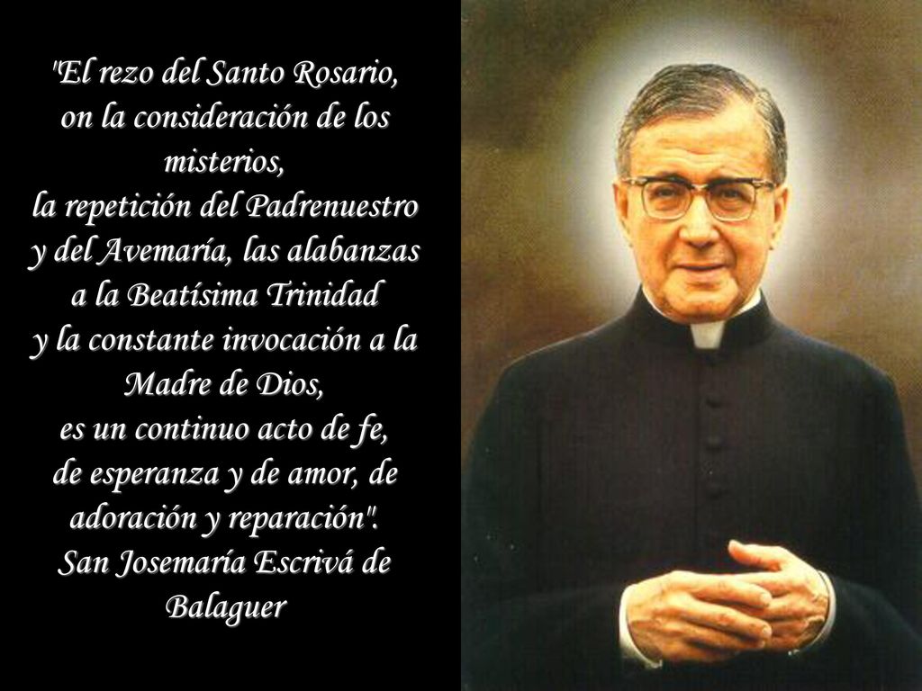 El rezo del Santo Rosario, on la consideración de los misterios,