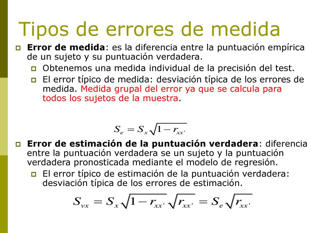 Tipos de errores de medida