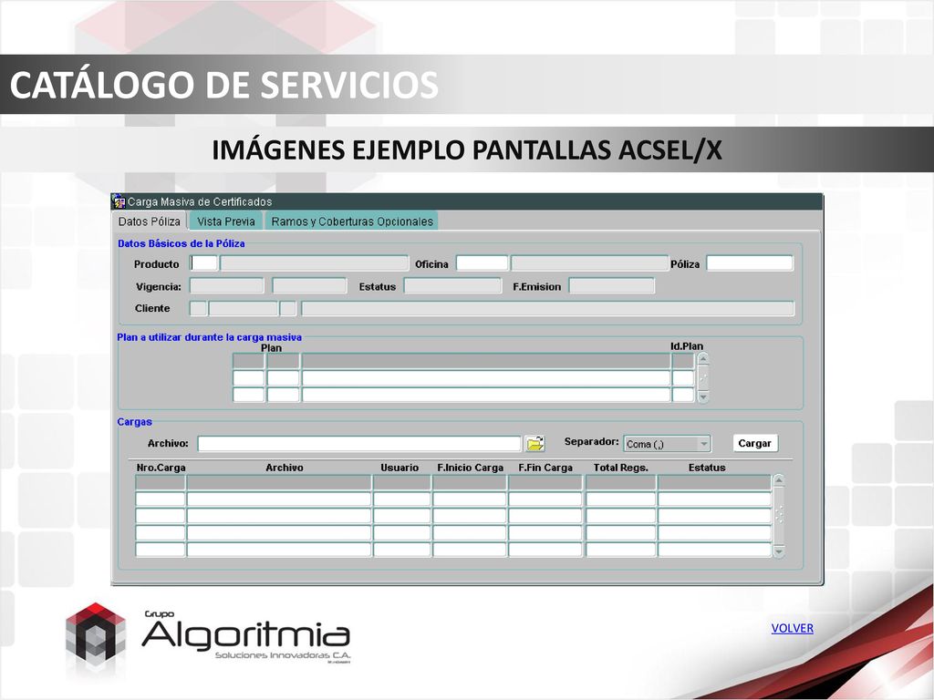 IMÁGENES EJEMPLO PANTALLAS ACSEL/X PORTALES WEB Y APLICACIONES MÓVILES