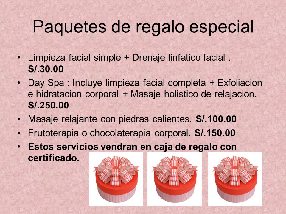 Paquetes de regalo especial