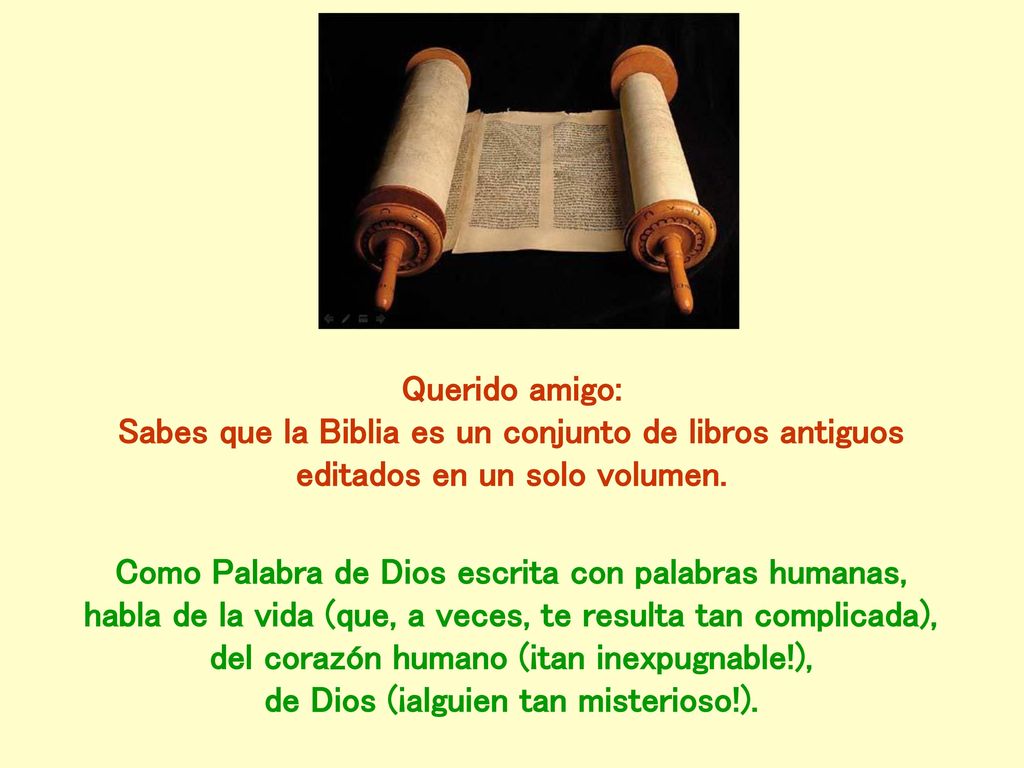 Sabes que la Biblia es un conjunto de libros antiguos