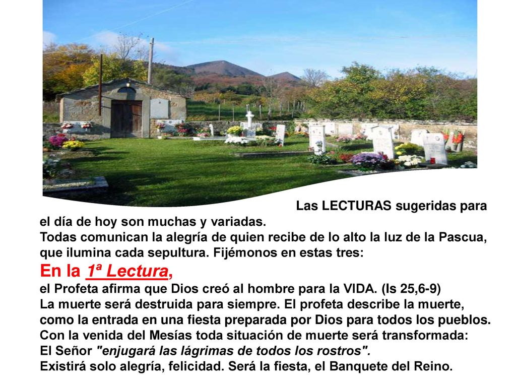 Las LECTURAS sugeridas para el día de hoy son muchas y variadas.