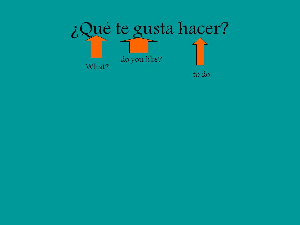 ¿Qué te gusta hacer do you like What to do