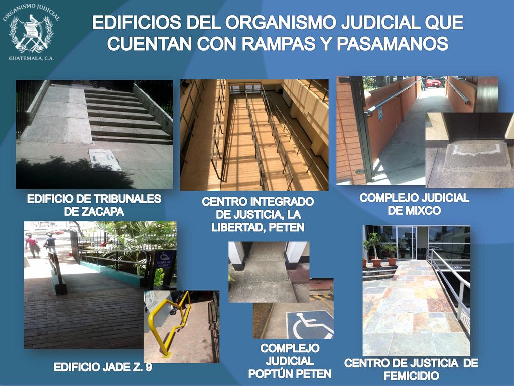 EDIFICIOS DEL ORGANISMO JUDICIAL QUE CUENTAN CON RAMPAS Y PASAMANOS