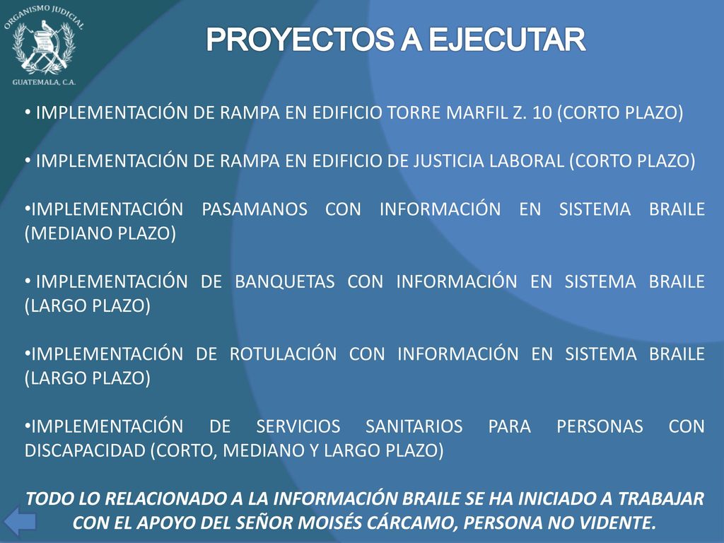 PROYECTOS A EJECUTAR IMPLEMENTACIÓN DE RAMPA EN EDIFICIO TORRE MARFIL Z. 10 (CORTO PLAZO)