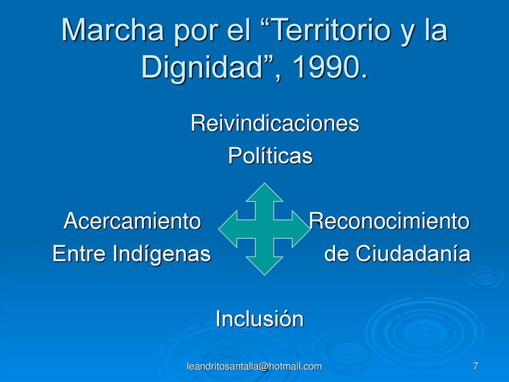 Marcha por el Territorio y la Dignidad , 1990.