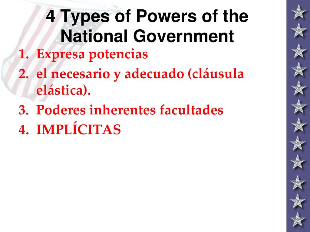 4 Types of Powers of the National Government