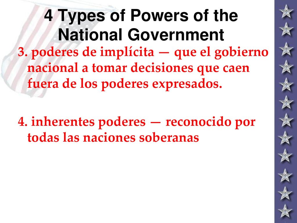 4 Types of Powers of the National Government