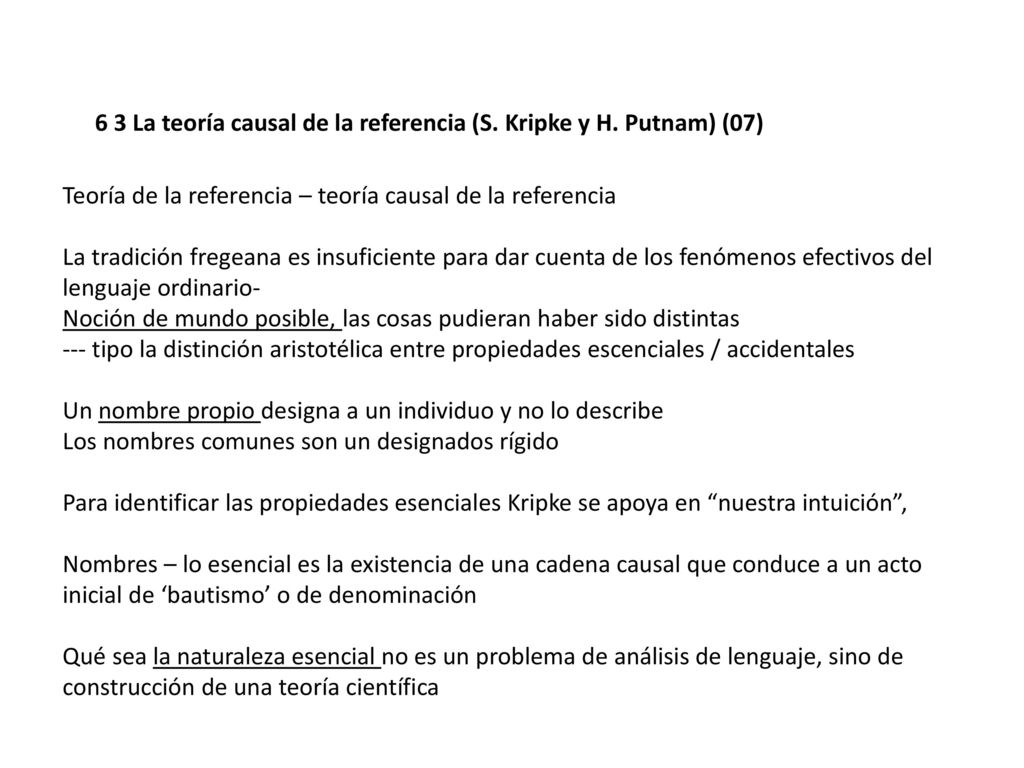 6 3 La teoría causal de la referencia (S. Kripke y H. Putnam) (07)