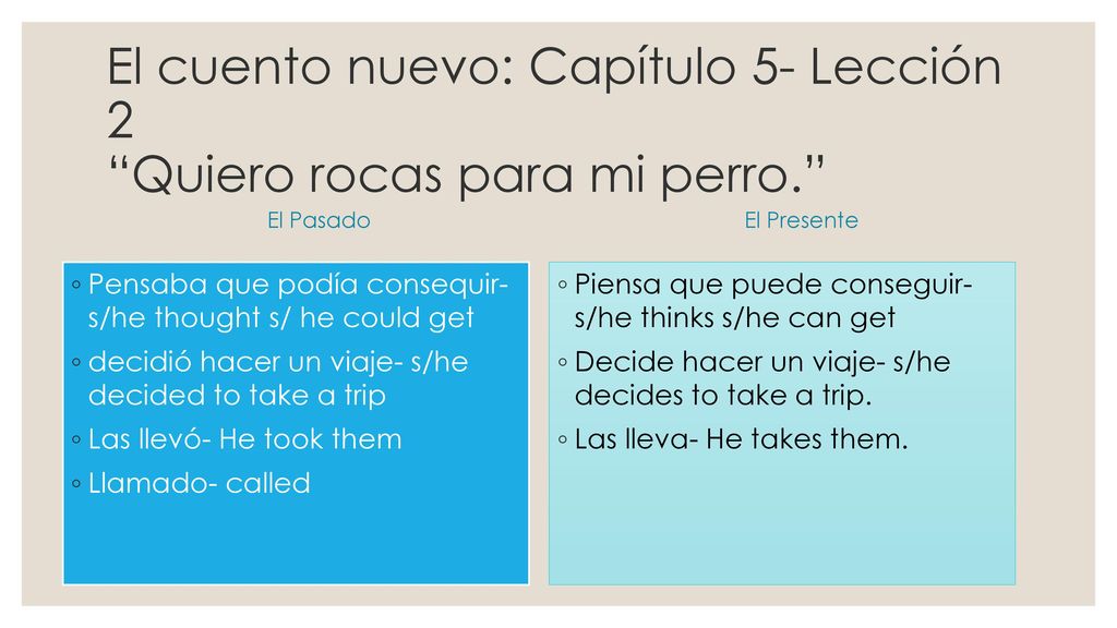 El cuento nuevo: Capítulo 5- Lección 2 Quiero rocas para mi perro.