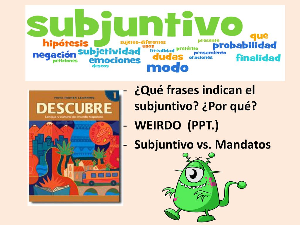 Intro. al Subjuntivo ¿Qué frases indican el subjuntivo ¿Por qué