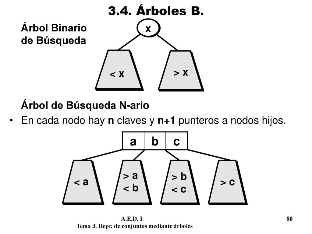 3.4. Árboles B. a b c Árbol Binario de Búsqueda