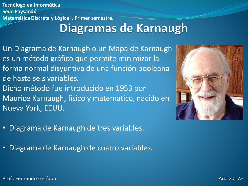 Diagramas de Karnaugh Un Diagrama de Karnaugh o un Mapa de Karnaugh