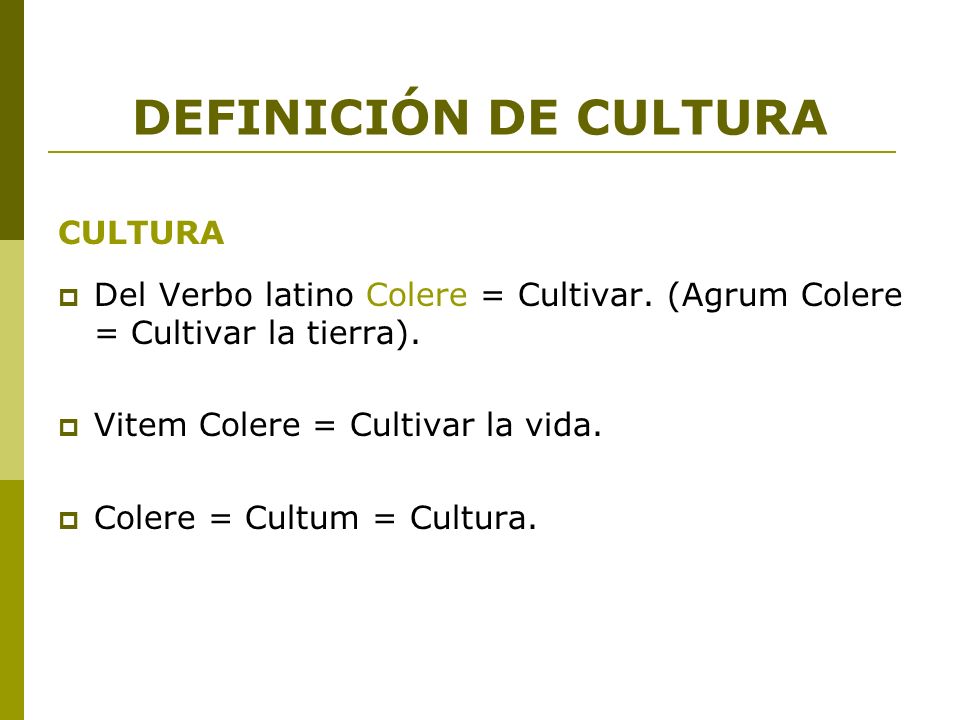DEFINICIÓN DE CULTURA CULTURA