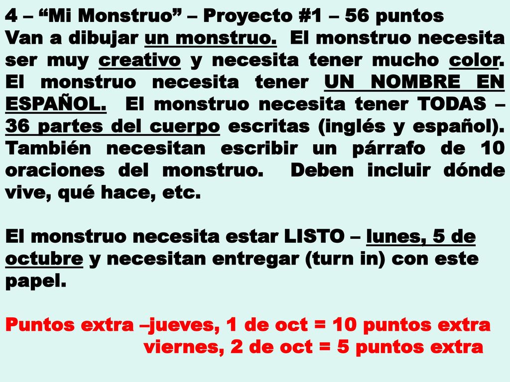 4 – Mi Monstruo – Proyecto #1 – 56 puntos