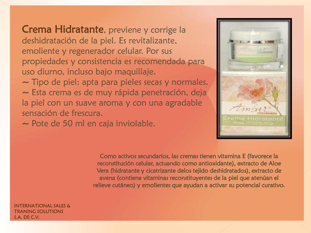 Crema Hidratante, previene y corrige la deshidratación de la piel