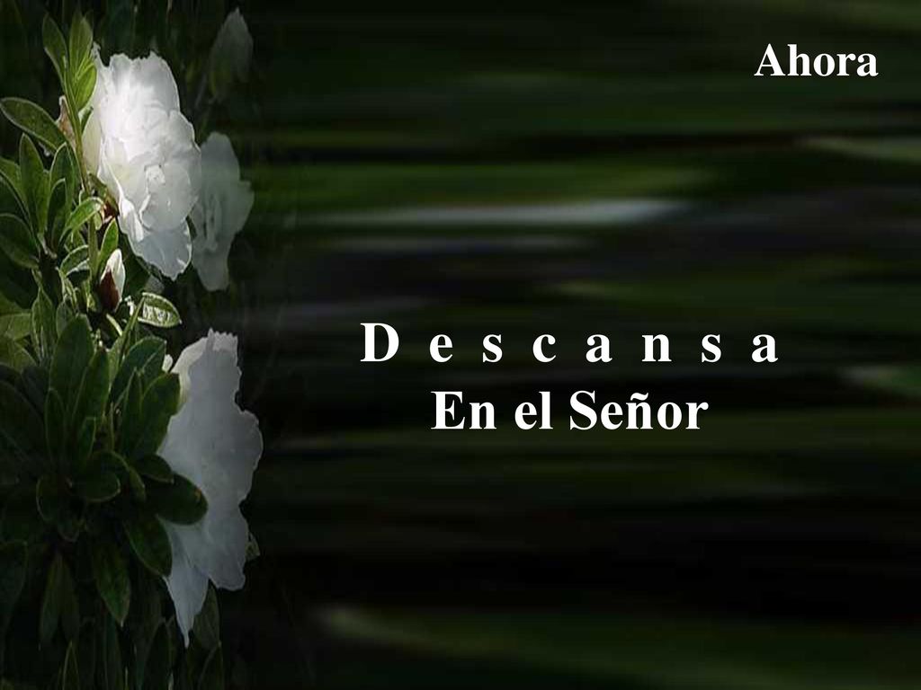 Ahora D e s c a n s a En el Señor