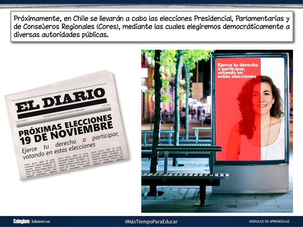 Próximamente, en Chile se llevarán a cabo las elecciones Presidencial, Parlamentarias y de Consejeros Regionales (Cores), mediante las cuales elegiremos democráticamente a diversas autoridades públicas.
