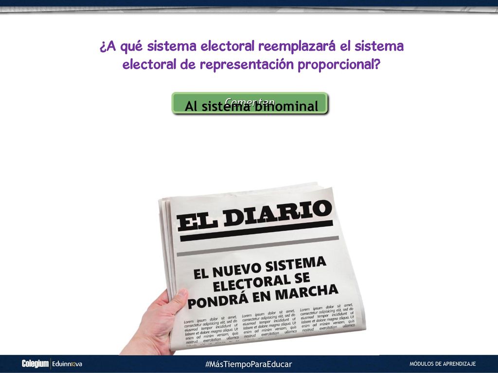 ¿A qué sistema electoral reemplazará el sistema electoral de representación proporcional