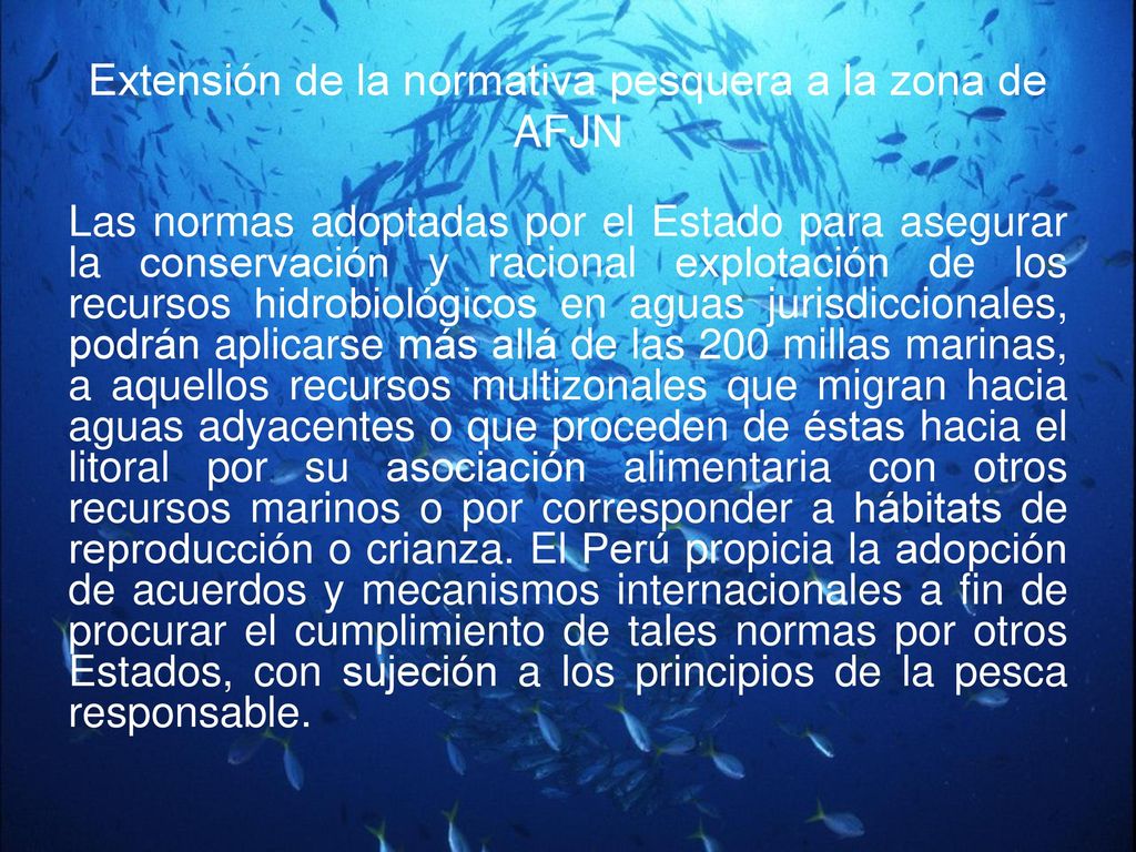 Extensión de la normativa pesquera a la zona de AFJN