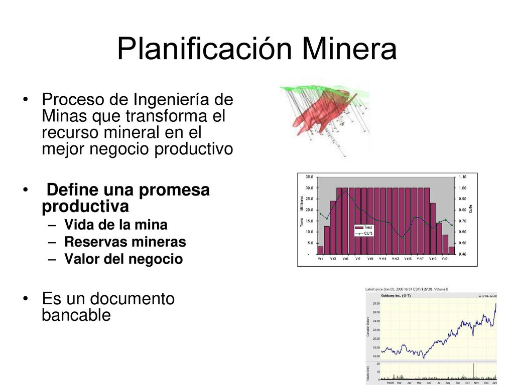 Planificación Minera Proceso de Ingeniería de Minas que transforma el recurso mineral en el mejor negocio productivo.