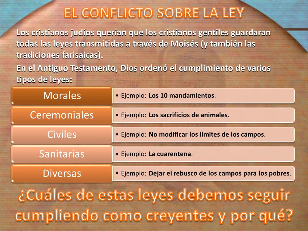 Los cristianos judíos querían que los cristianos gentiles guardaran todas las leyes transmitidas a través de Moisés (y también las tradiciones farisaicas).
