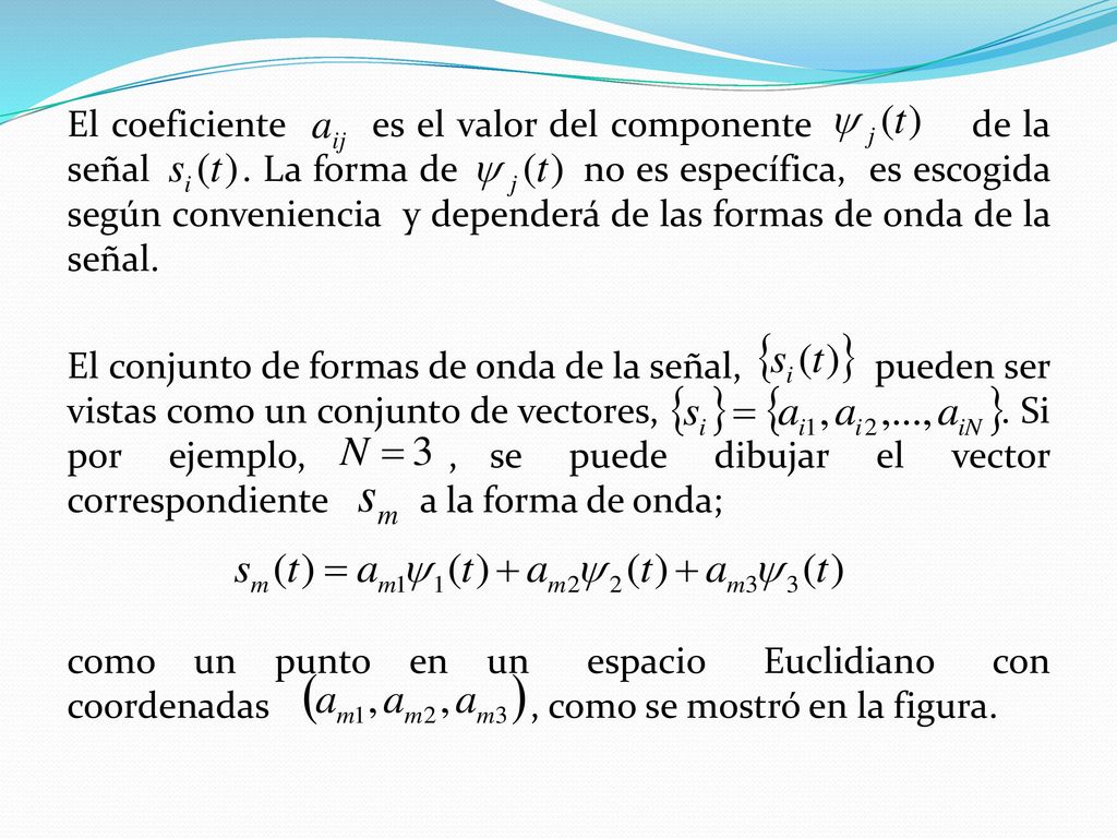 El coeficiente es el valor del componente de la señal