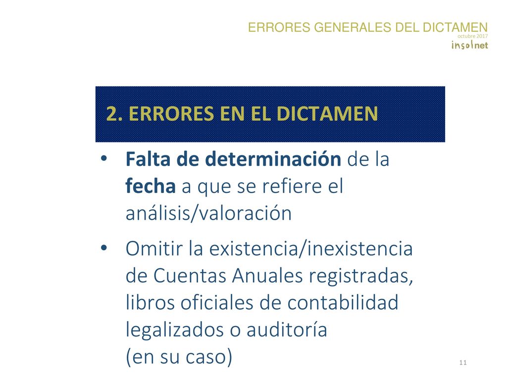 RAIMON ERRORES GENERALES DEL DICTAMEN octubre ERRORES EN EL DICTAMEN.
