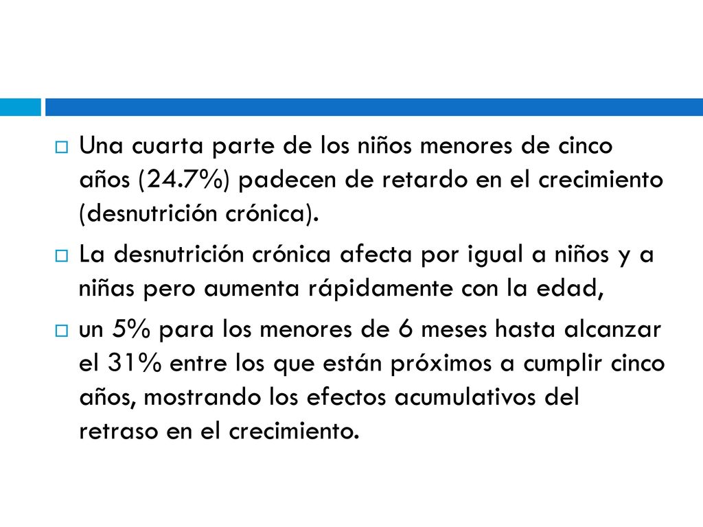 Una cuarta parte de los niños menores de cinco años (24