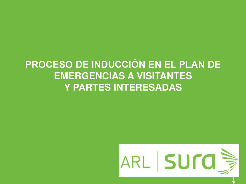 PROCESO DE INDUCCIÓN EN EL PLAN DE EMERGENCIAS A VISITANTES Y PARTES INTERESADAS