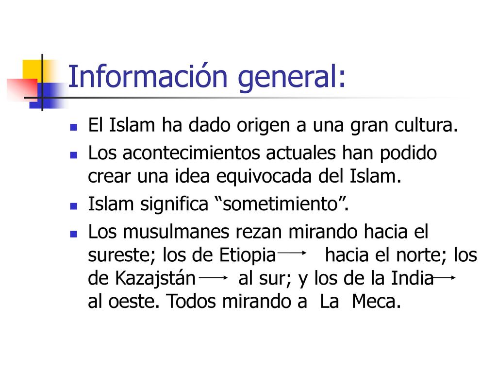 Información general: El Islam ha dado origen a una gran cultura.