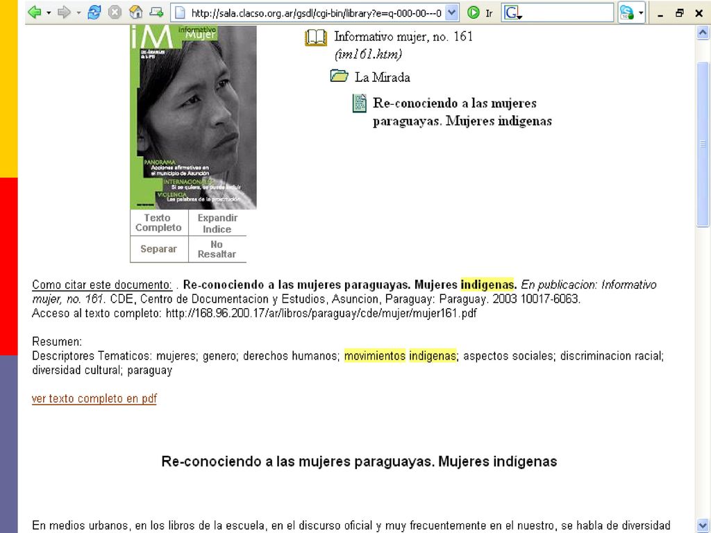 The article within context: journal index, journal cover, how to cite the article, …