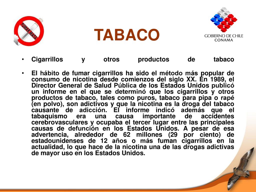 TABACO Cigarrillos y otros productos de tabaco