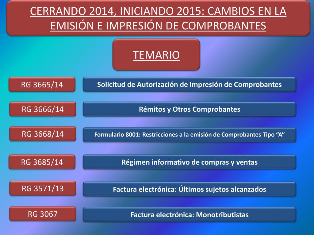 CERRANDO 2014, INICIANDO 2015: CAMBIOS EN LA EMISIÓN E IMPRESIÓN DE COMPROBANTES