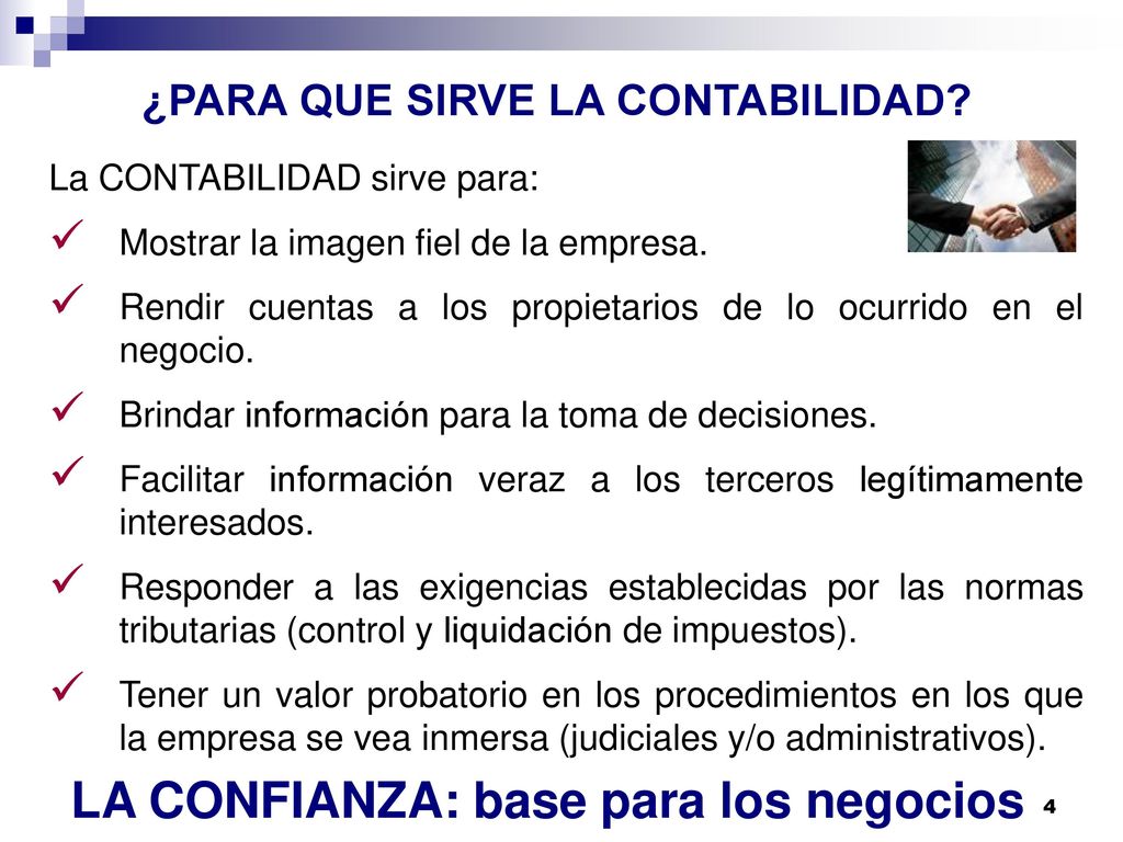 ¿PARA QUE SIRVE LA CONTABILIDAD LA CONFIANZA: base para los negocios