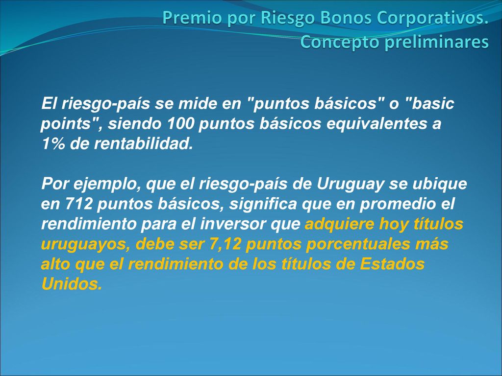 Premio por Riesgo Bonos Corporativos. Concepto preliminares