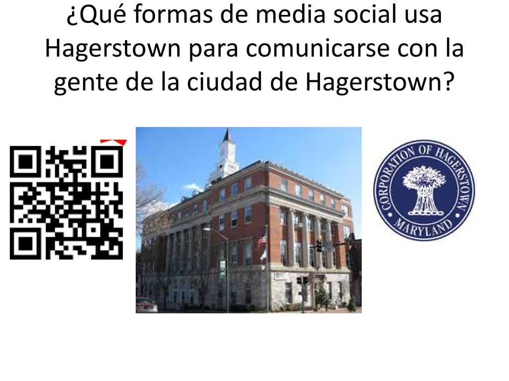 ¿Qué formas de media social usa Hagerstown para comunicarse con la gente de la ciudad de Hagerstown