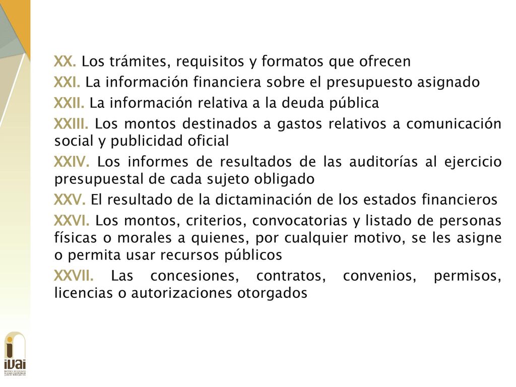 XX. Los trámites, requisitos y formatos que ofrecen XXI