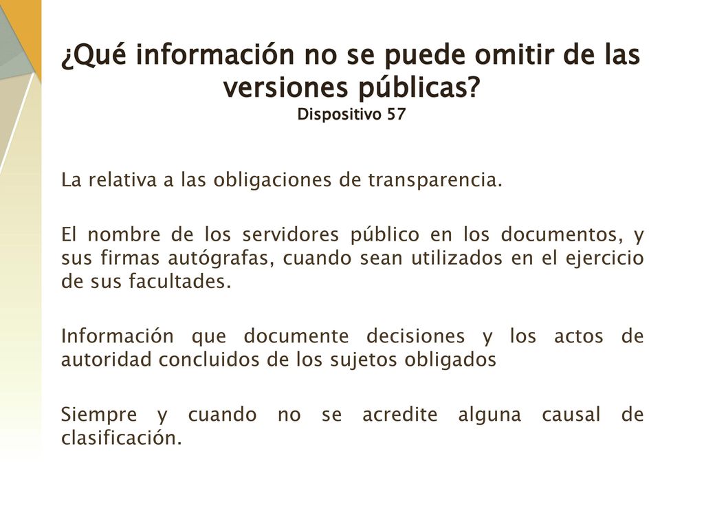 ¿Qué información no se puede omitir de las versiones públicas