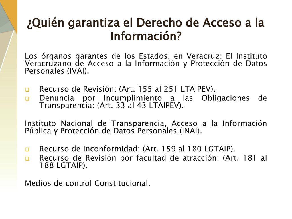 ¿Quién garantiza el Derecho de Acceso a la Información