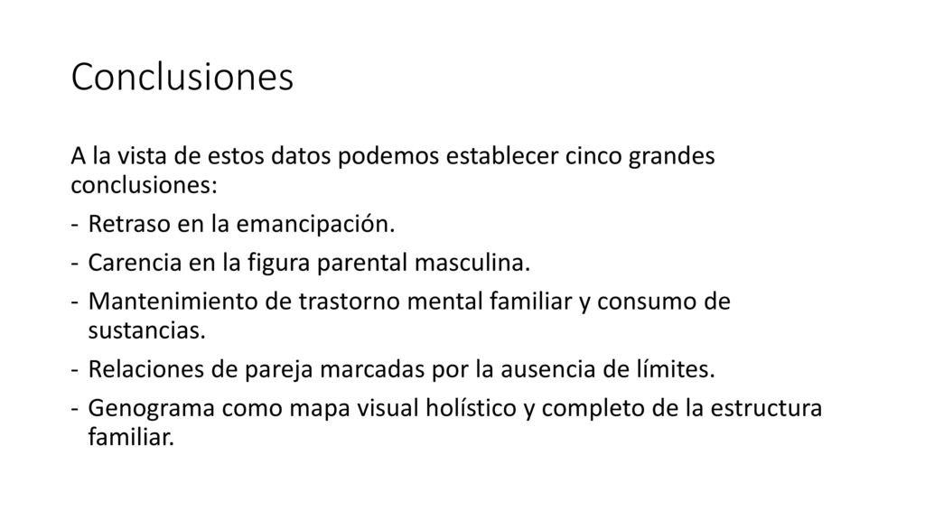 Conclusiones A la vista de estos datos podemos establecer cinco grandes conclusiones: Retraso en la emancipación.