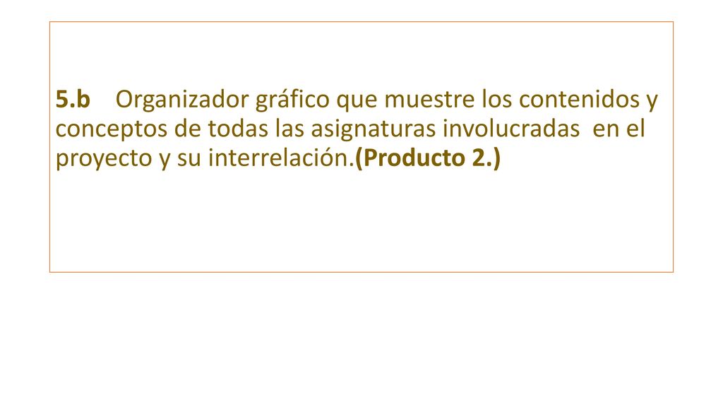 5.b Organizador gráfico que muestre los contenidos y conceptos de todas las asignaturas involucradas en el proyecto y su interrelación.(Producto 2.)