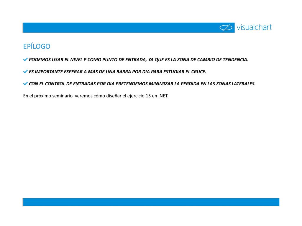 EPÍLOGO PODEMOS USAR EL NIVEL P COMO PUNTO DE ENTRADA, YA QUE ES LA ZONA DE CAMBIO DE TENDENCIA.