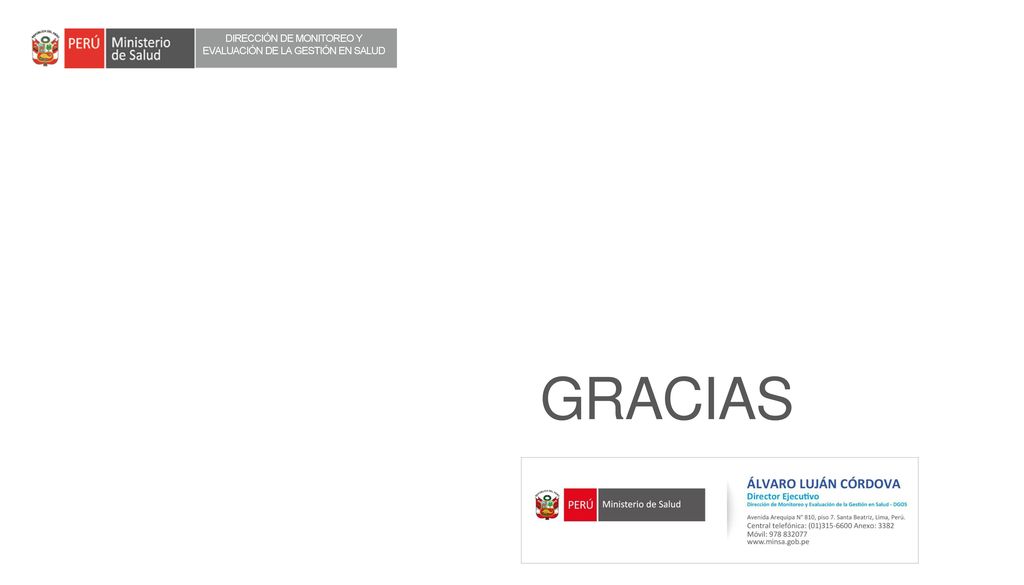 DIRECCIÓN DE MONITOREO Y EVALUACIÓN DE LA GESTIÓN EN SALUD