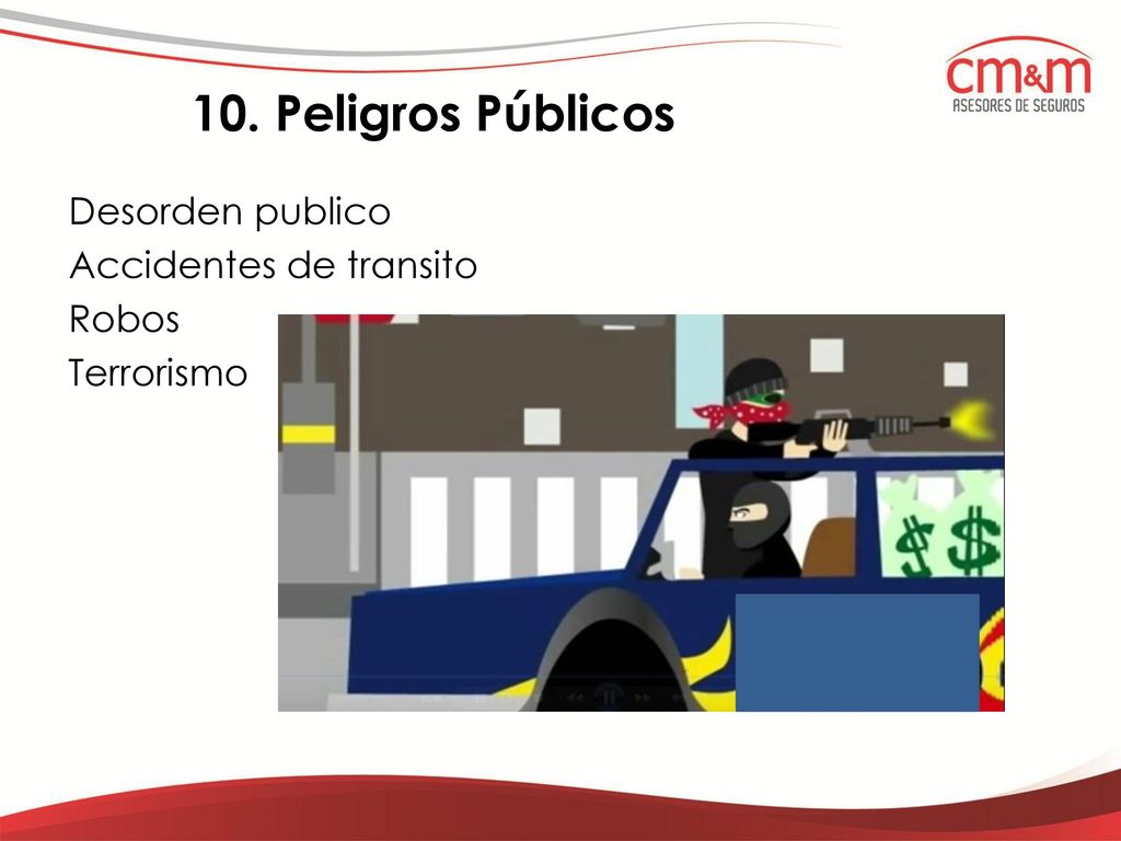 10. Peligros Públicos Desorden publico Accidentes de transito Robos