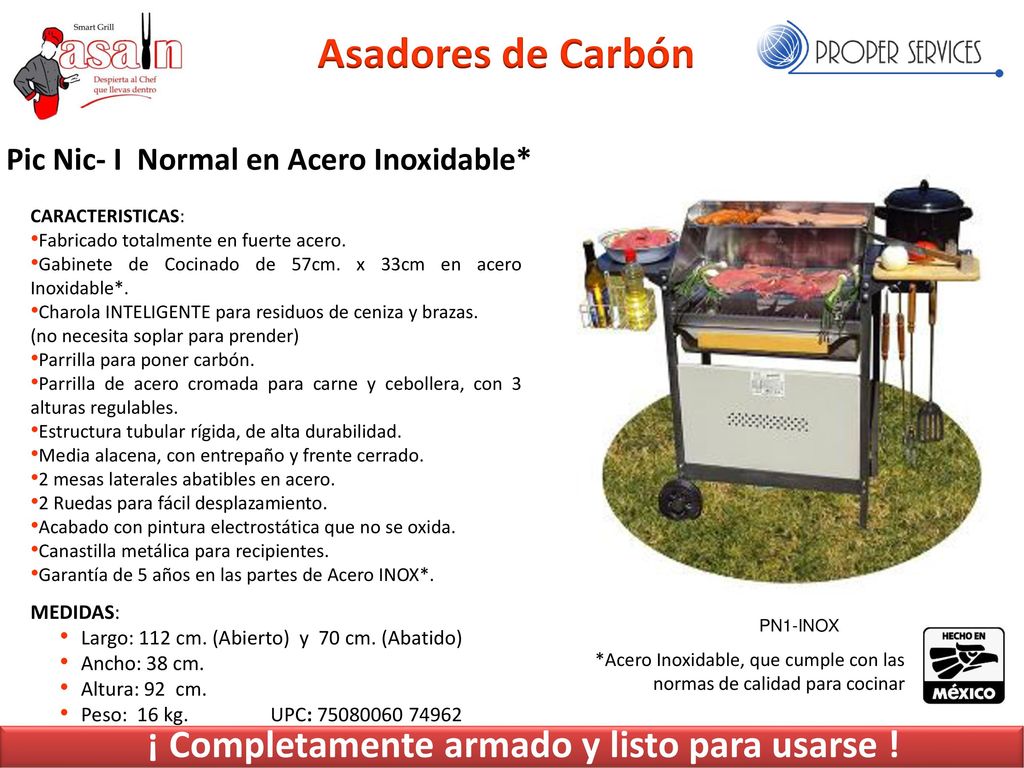 Asadores de Carbón ¡ Completamente armado y listo para usarse !