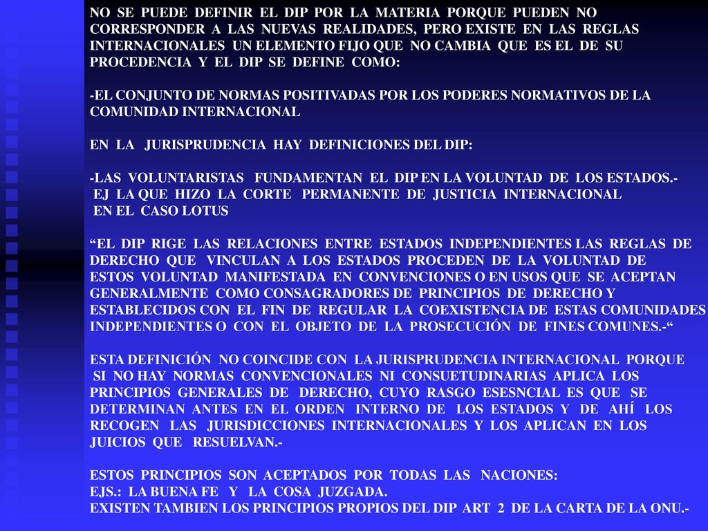 NO SE PUEDE DEFINIR EL DIP POR LA MATERIA PORQUE PUEDEN NO